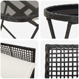 Set Bistro da Giardino 3 pcs Nero polyrattan