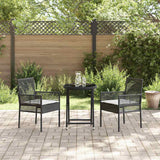 Set Bistro da Giardino 3 pcs Nero polyrattan