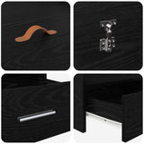 Struttura letto con contenitore Rovere Nero 135 x 190 cm