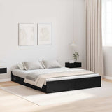 Struttura letto con contenitore Rovere Nero 135 x 190 cm