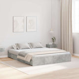 Struttura letto con contenitore Grigio cemento 135 x 190 cm