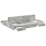 Struttura letto con contenitore Grigio cemento 135 x 190 cm