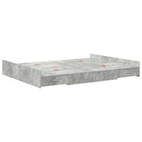 Struttura letto con contenitore Grigio cemento 135 x 190 cm