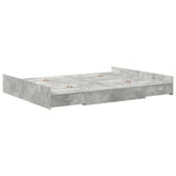 Struttura letto con contenitore Grigio cemento 135 x 190 cm