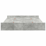 Struttura letto con contenitore Grigio cemento 135 x 190 cm