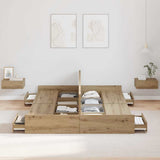 Struttura letto con contenitore Rovere artigianale 135 x 190 cm