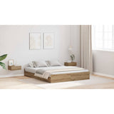 Struttura letto con contenitore Rovere artigianale 135 x 190 cm