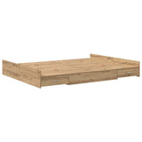 Struttura letto con contenitore Rovere artigianale 135 x 190 cm