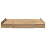 Struttura letto con contenitore Rovere artigianale 135 x 190 cm