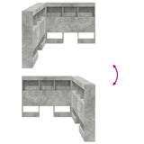 Testata contenitore Grigio cemento 100 cm Legno truciolato