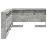 Testata contenitore Grigio cemento 160 cm Legno truciolato