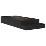 Struttura letto con contenitore con cassetto Rovere Nero 80 cm