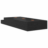 Struttura letto con contenitore con cassetto Rovere Nero 80 cm