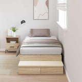 Struttura letto con contenitore Rovere Sonoma 80 cm