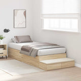 Struttura letto con contenitore Rovere Sonoma 80 cm