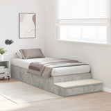 Struttura letto con contenitore Grigio cemento 80 cm
