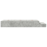Struttura letto con contenitore Grigio cemento 80 cm
