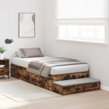 Struttura letto con contenitore con cassetto Rovere fumé 80 cm