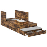 Struttura letto con contenitore con cassetto Rovere fumé 80 cm