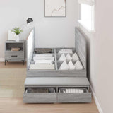 Struttura letto con contenitore Grigio Sonoma 80 cm