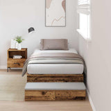 Struttura letto con contenitore Legno vecchio 80 cm
