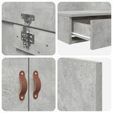 Struttura letto con contenitore Grigio cemento 90 cm