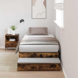 Struttura letto con contenitore con cassetto Rovere fumé 90 cm