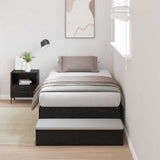 Struttura letto con contenitore con cassetto Rovere Nero 100 cm
