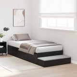 Struttura letto con contenitore con cassetto Rovere Nero 100 cm