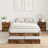 Struttura letto con contenitore con cassetto Rovere fumé 120 cm
