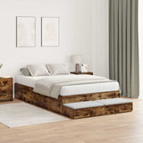 Struttura letto con contenitore con cassetto Rovere fumé 120 cm
