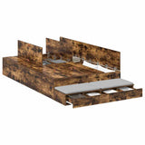 Struttura letto con contenitore con cassetto Rovere fumé 120 cm