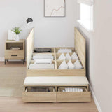 Struttura letto con contenitore Rovere Sonoma 90 cm