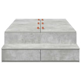 Struttura letto con contenitore Grigio cemento 90 cm