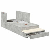 Struttura letto con contenitore Grigio cemento 90 cm