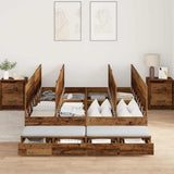 Struttura letto con contenitore con cassetto Legno vecchio