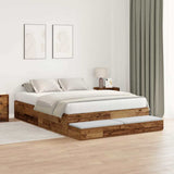 Struttura letto con contenitore con cassetto Legno vecchio