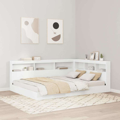 Letto Libreria Bianco 140 x 200 cm Legno truciolato
