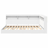 Letto Libreria Bianco 140 x 200 cm Legno truciolato