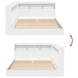 Letto Libreria Bianco 140 x 200 cm Legno truciolato
