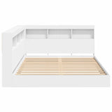Letto Libreria Bianco 140 x 200 cm Legno truciolato