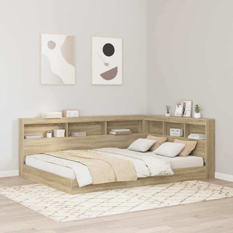 Letto Libreria rovere sonoma 140 x 200 cm Legno truciolato