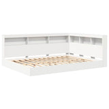 Letto Libreria Bianco 150 x 200 cm Legno truciolato