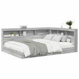 Letto Libreria Grigio sonoma 160 x 200 cm Legno truciolato