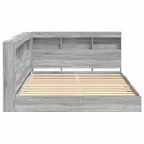Letto Libreria Grigio sonoma 160 x 200 cm Legno truciolato