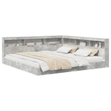 Letto Libreria Grigio cemento 180 x 200 cm Legno truciolato