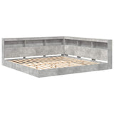 Letto Libreria Grigio cemento 180 x 200 cm Legno truciolato
