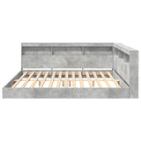 Letto Libreria Grigio cemento 180 x 200 cm Legno truciolato
