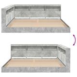 Letto Libreria Grigio cemento 180 x 200 cm Legno truciolato
