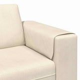 Divano Crema 250 x 77 x 76 cm Tessuto in Cords